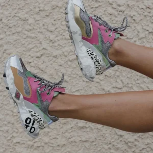 134-19 LEATHER SILVER FUXIA