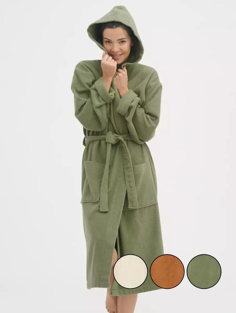 Albornoz con capucha unisex de algodón orgánico