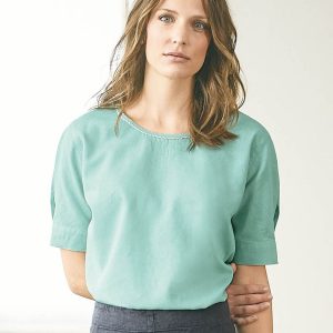 Blusa manga abullonada ecológica para mujer