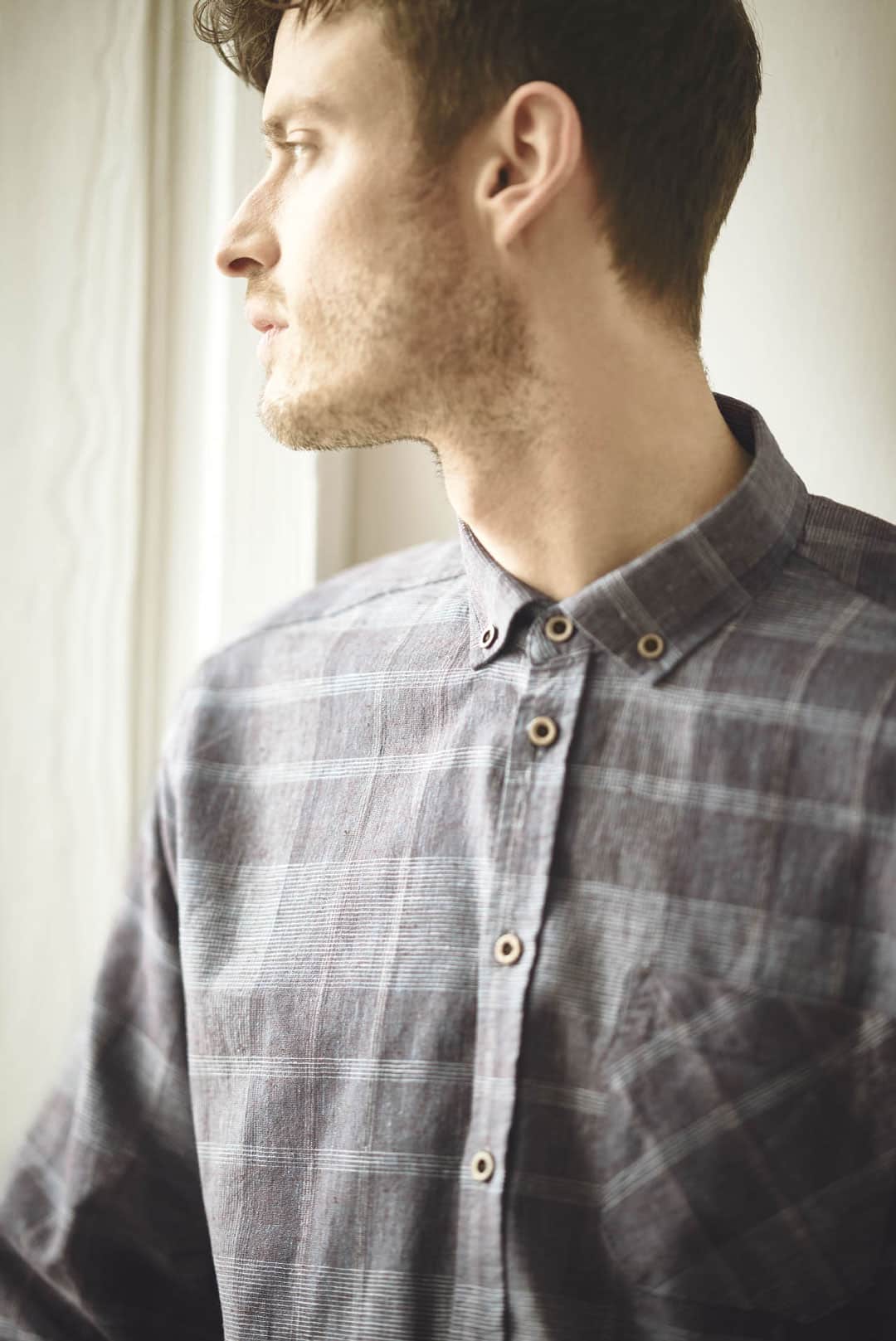 Camisa manga larga hombre a cuadros - Imagen 3