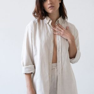 Camisa oversize de lino y algodón orgánico