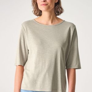 Camiseta ancha de media manga de cáñamo y algodón orgánico