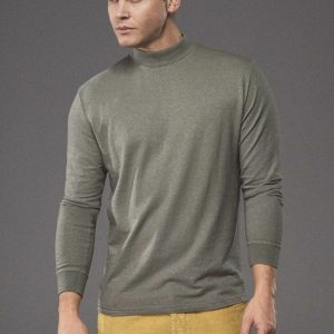 Camiseta cuello alto hombre de cáñamo y algodón orgánico