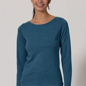 Camiseta cuello barco manga larga de cáñamo y algodón orgánico