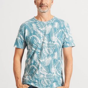 Camiseta ecológica hombre estampado hojas