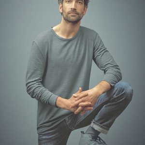 Camiseta lisa manga larga hombre 100% ecológica