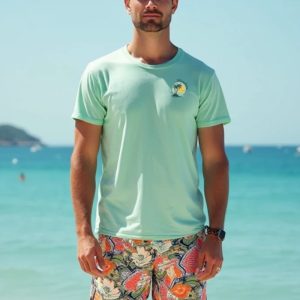 Camiseta logo palmeras de bambú y algodón orgánico