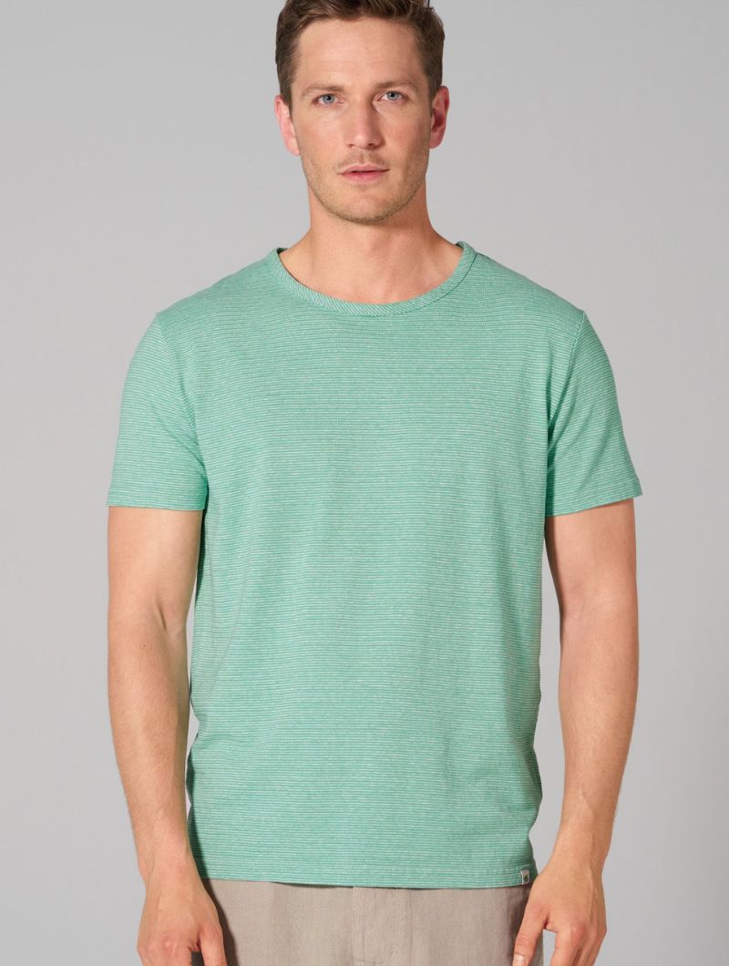 Camiseta de rayas horizontales de cáñamo y algodón orgánico - Imagen 4