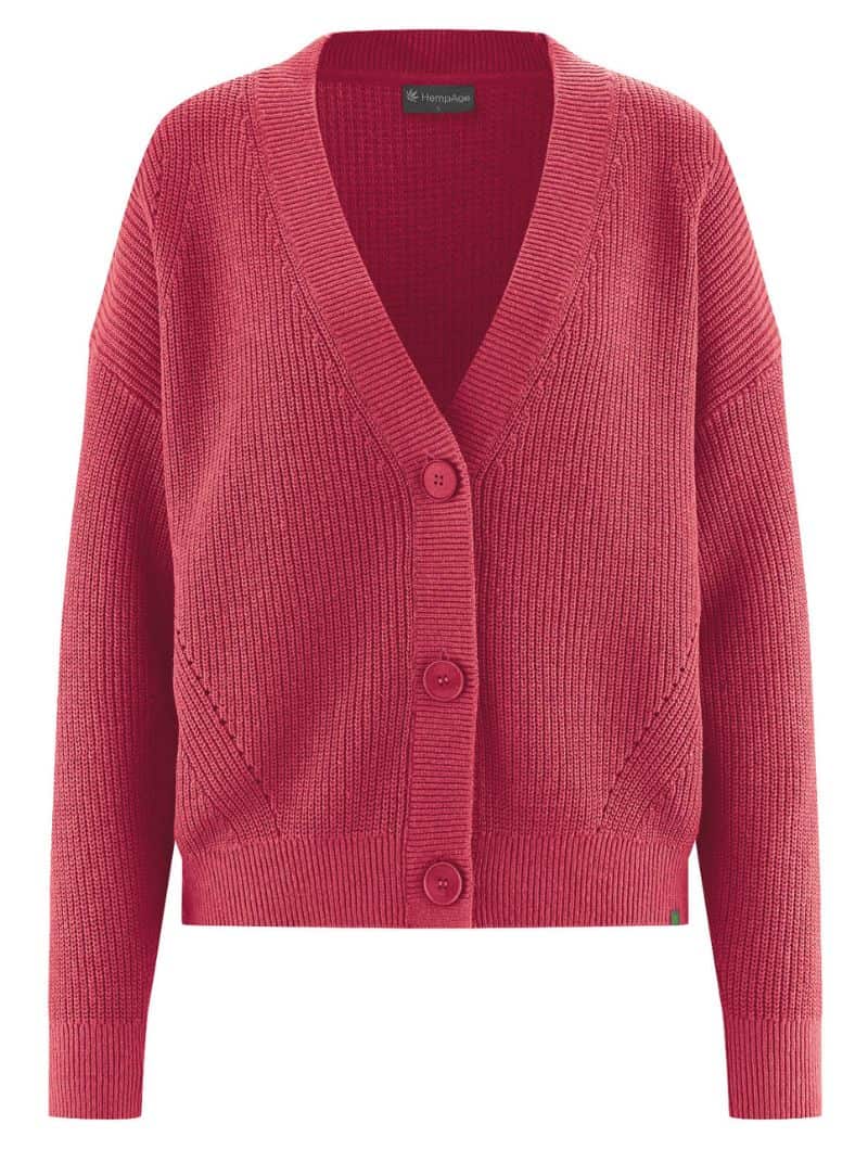 Chaqueta de punto con cuello pico de algodón orgánico y cáñamo - Imagen 5