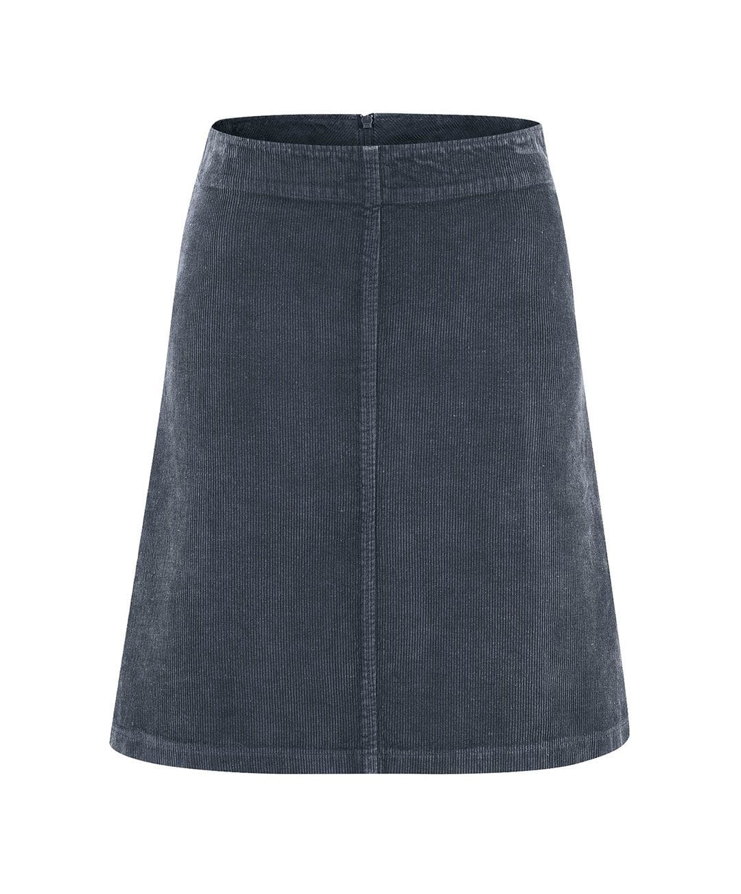 Falda de pana color azul oscuro de línea A - Imagen 2