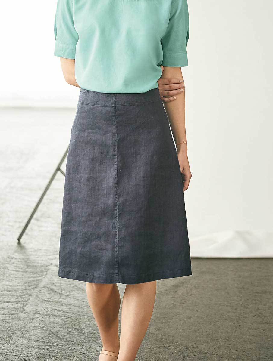 Falda midi evasé de cáñamo orgánico - Imagen 3