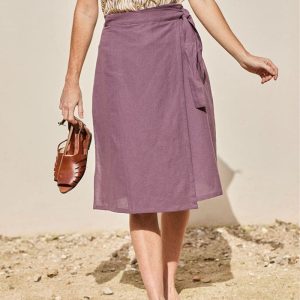 Falda midi pareo de lino y algodón orgánico