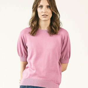 Jersey corto con manga globo de tejido orgánico