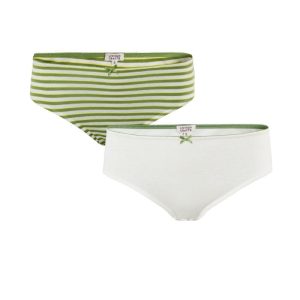 Pack 2 bragas ecológicas a rayas verde y blanco