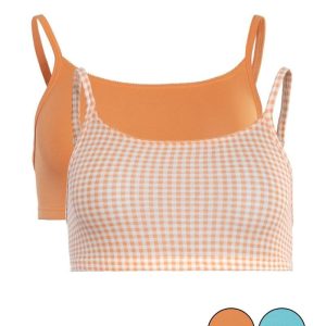 Pack 2 bustier de algodón orgánico a cuadros vichy