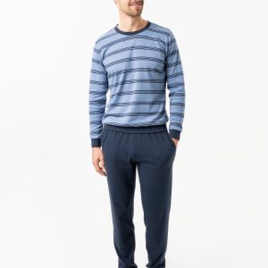 Pijama a rayas de invierno ecológico para hombre