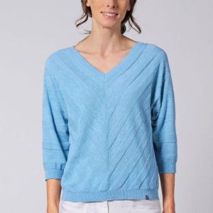 Suéter de canalé con rayas diagonales ecológico