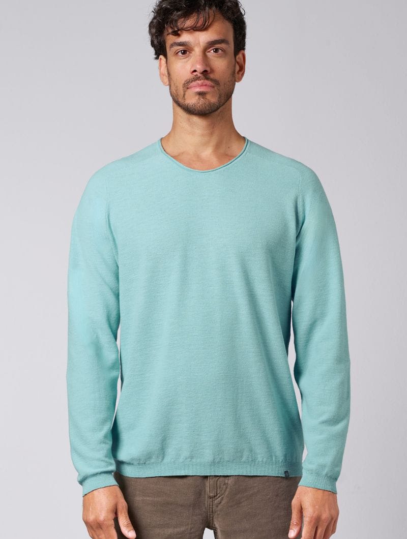 Suéter cuello pico de cáñamo y algodón orgánico - Imagen 2